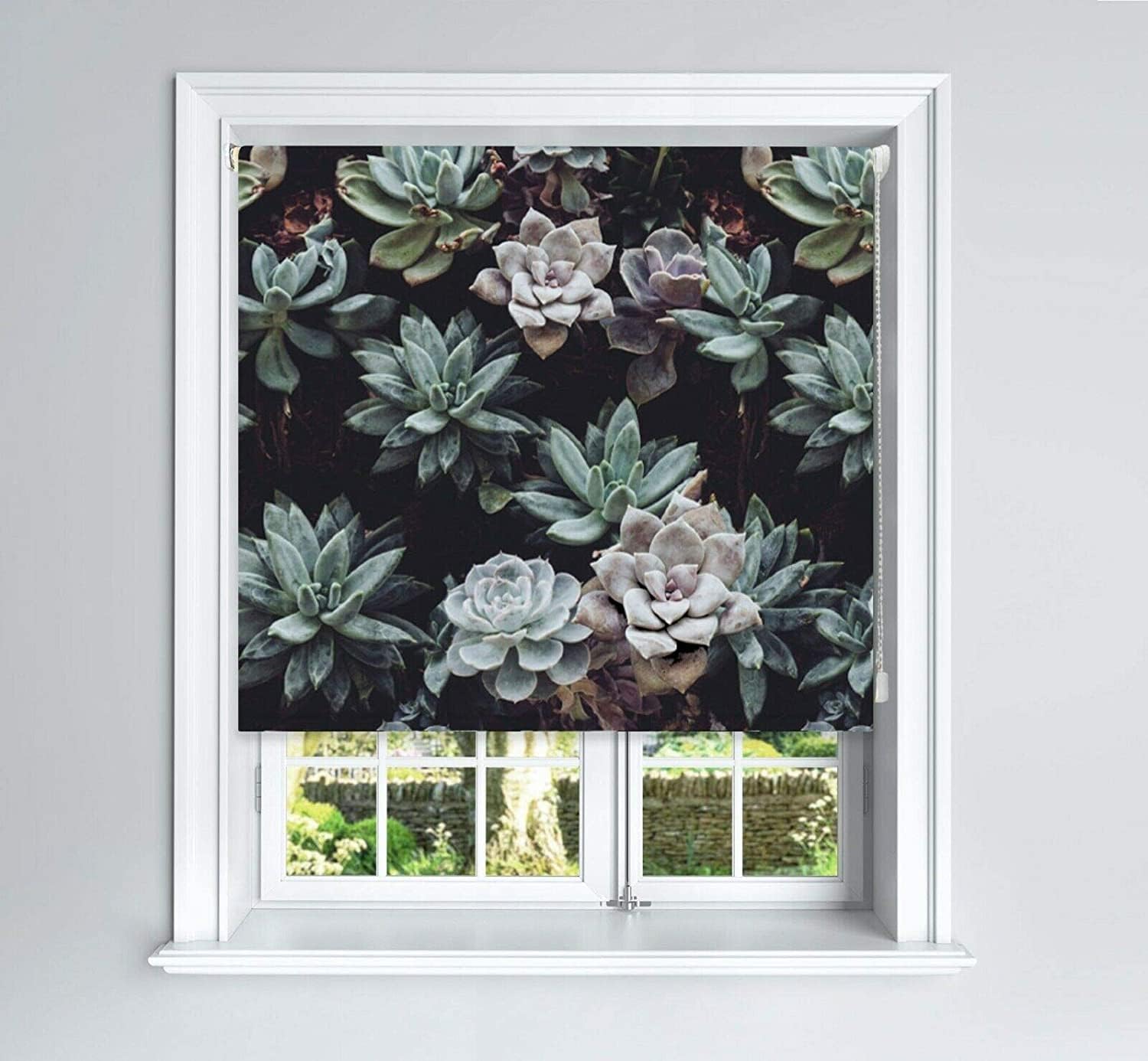 Lister Cartwright Cacti Design Blackout Roller Blinds Windows Child Safety Cut To Size Fitting Included Floral Design Made to Measure, 150 x 140 cm