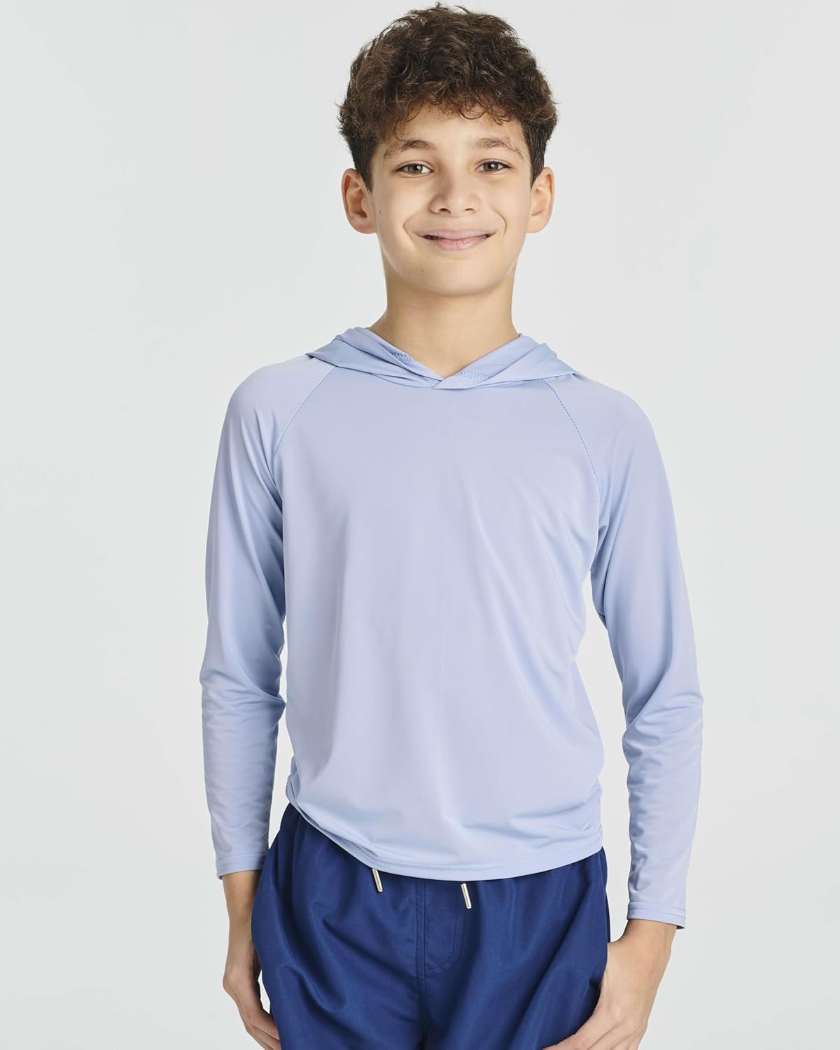 Real Essentials 3 Pack: Boys' Rashguard Long Sleeve Hoodie UV Sun Protection Fishing Swim Shirt for Youth Kids Teens - Image 2