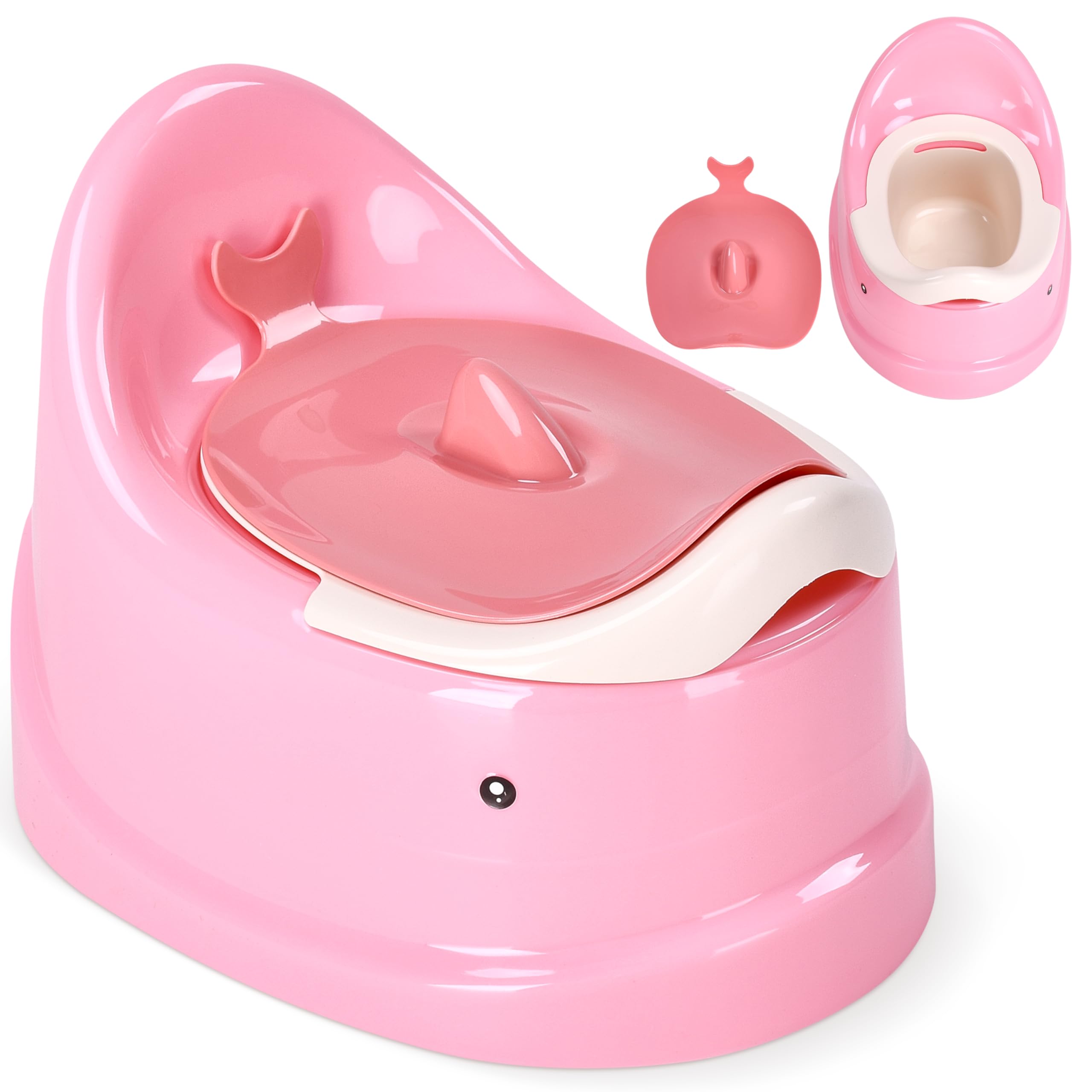 Happy Po Töpfchen für Kinder – Kindertopf aus Kunststoff für einfaches Töpfchentraining - Bequemes und sicheres Design für Jungen und Mädchen - BPA-frei, faltbar und leicht zu reinigen - Rosa