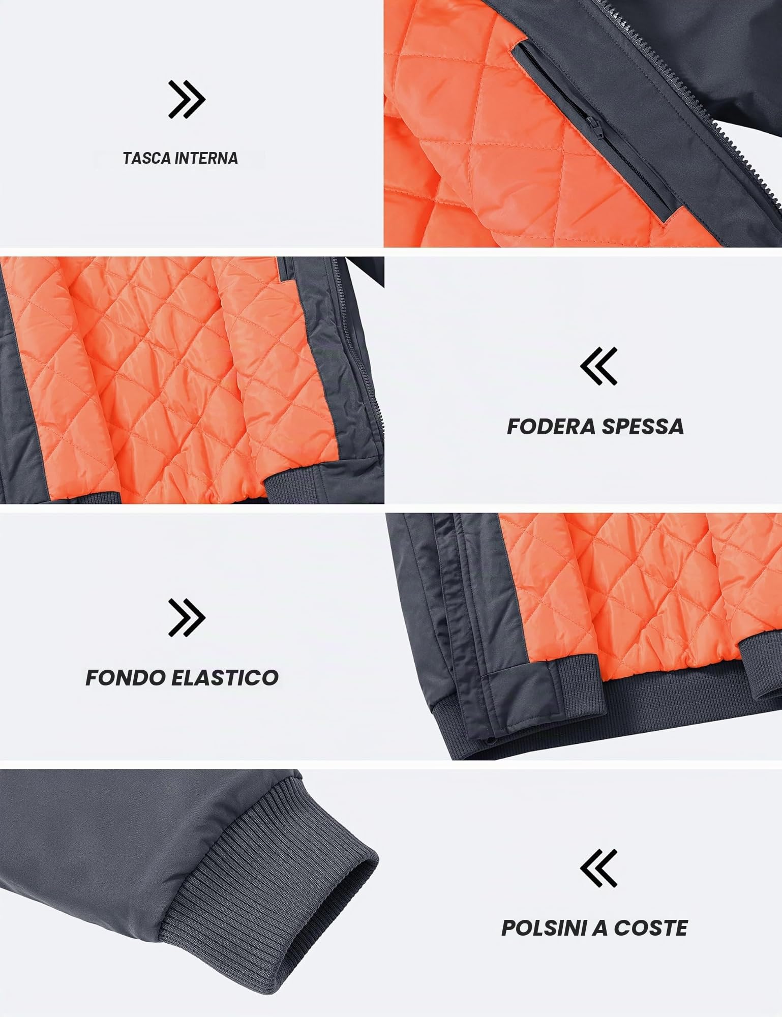 MoFiz Giacca Bomber Uomo Militare Invernale Caldo Giubbotto Imbottito Spesso Giacche da Pilota Aviatore con Tasche Multiple a Zip