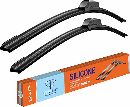 WOWIPER Escobillas de limpiaparabrisas de silicona de 26 y 17 pulgadas de repuesto para Nissan Rogue 2020-2014 Altima 2020-2019 2006-2002 Sentra WOWIPER Escobillas de limpiaparabrisas de silicona de 26 y 17 pulgadas de repuesto para Nissan Rogue 2020-2014 Altima 2020-2019 2006-2002 Sentra