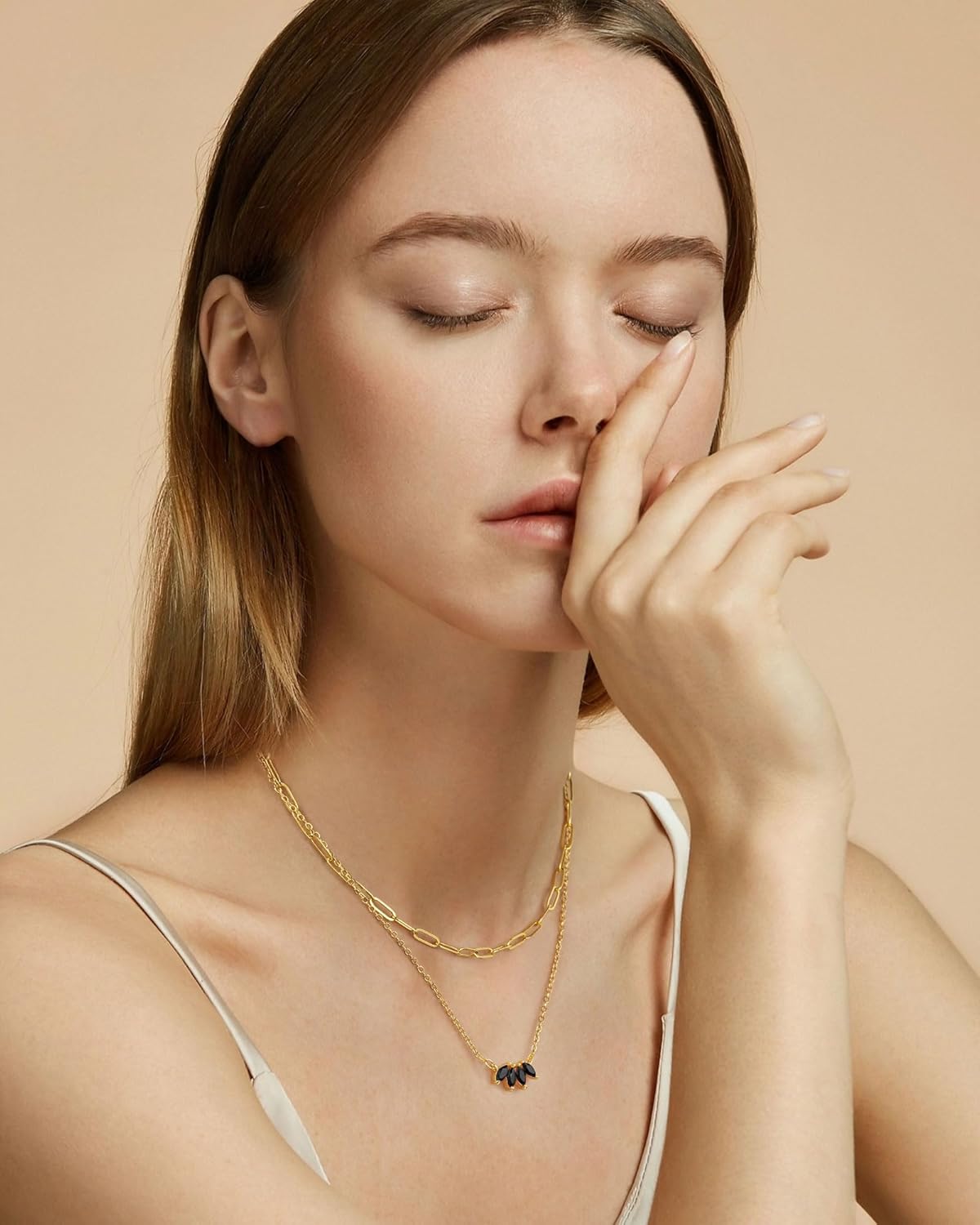 Dainty Gold Plated Necklace for Women, Simple Cute 18K Gold plated Leaf Flower Cubic Zirconia Necklaces for Women Trendy Jewelry Gifts - Image 5