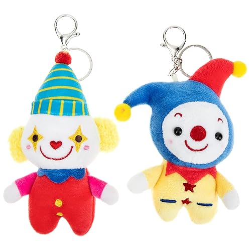 LUOZZY 2 Pcs Plush Clown Keychain Stuffed Doll Keychain Pendant for Backpack Bags