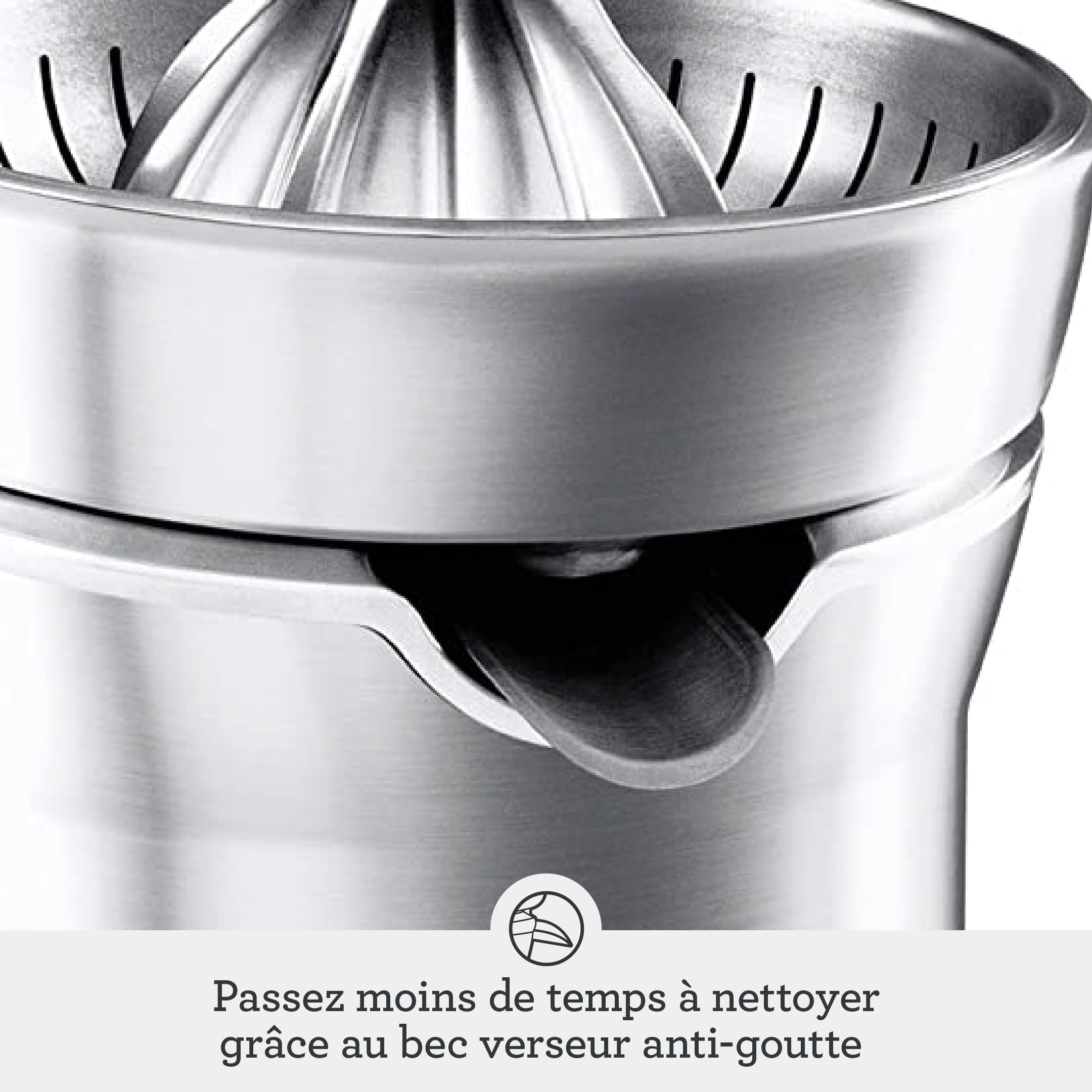 Sage - The Citrus Press Pro - Presse-Agrumes, Centrifugeuse, l'Extracteur de Jus de Fruit - Aluminium Brossé