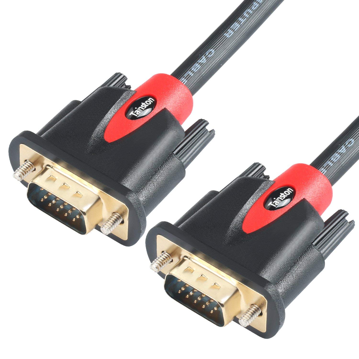 Tainston VGA to VGA Cable HD15 Monitor Cable with Ferrites Male to Male-6 Feet
