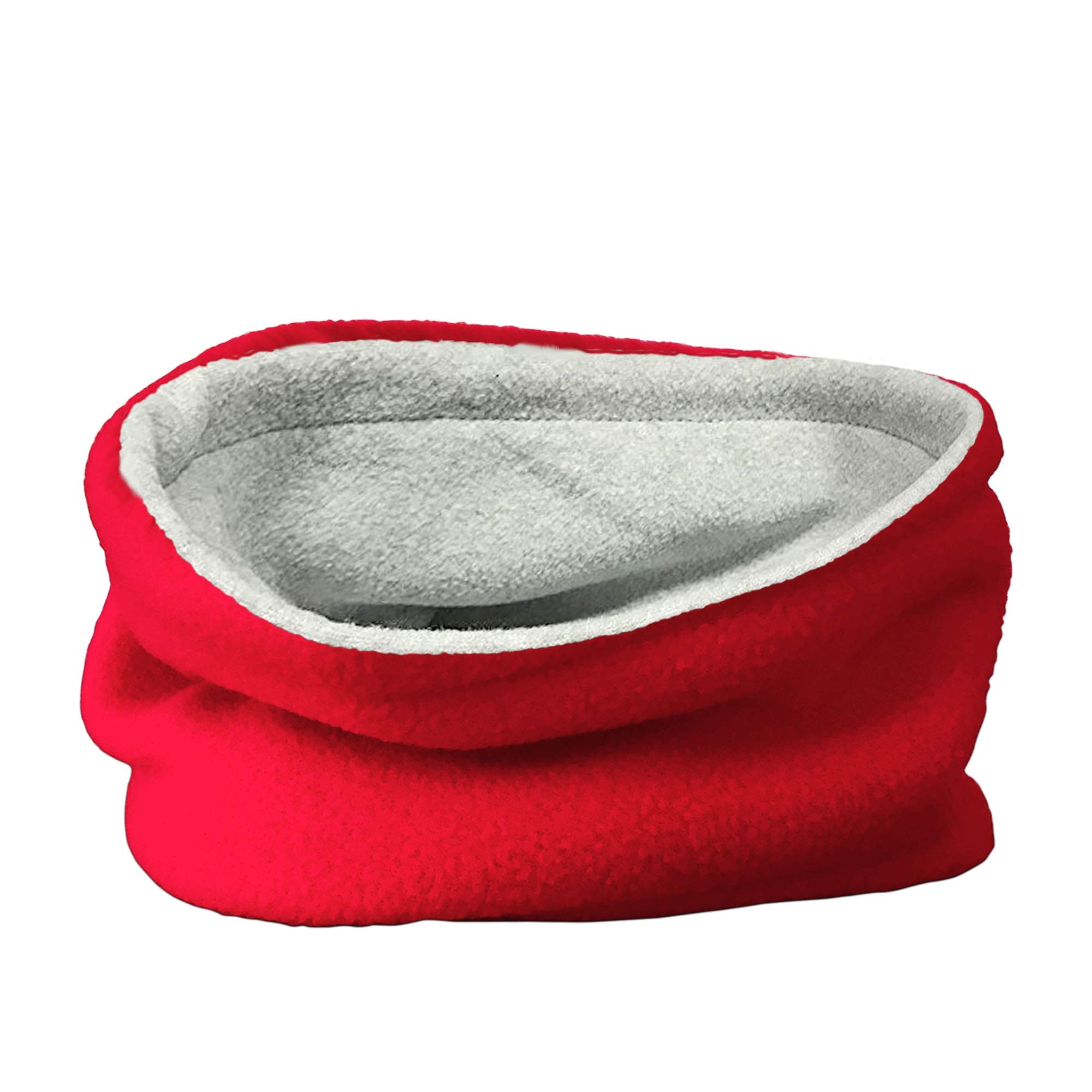 TOSKATOK® Childrens Kids Boys Girls Warm Winter Reversible Soft Fleece Snood Neckwarmer Scarf-RED