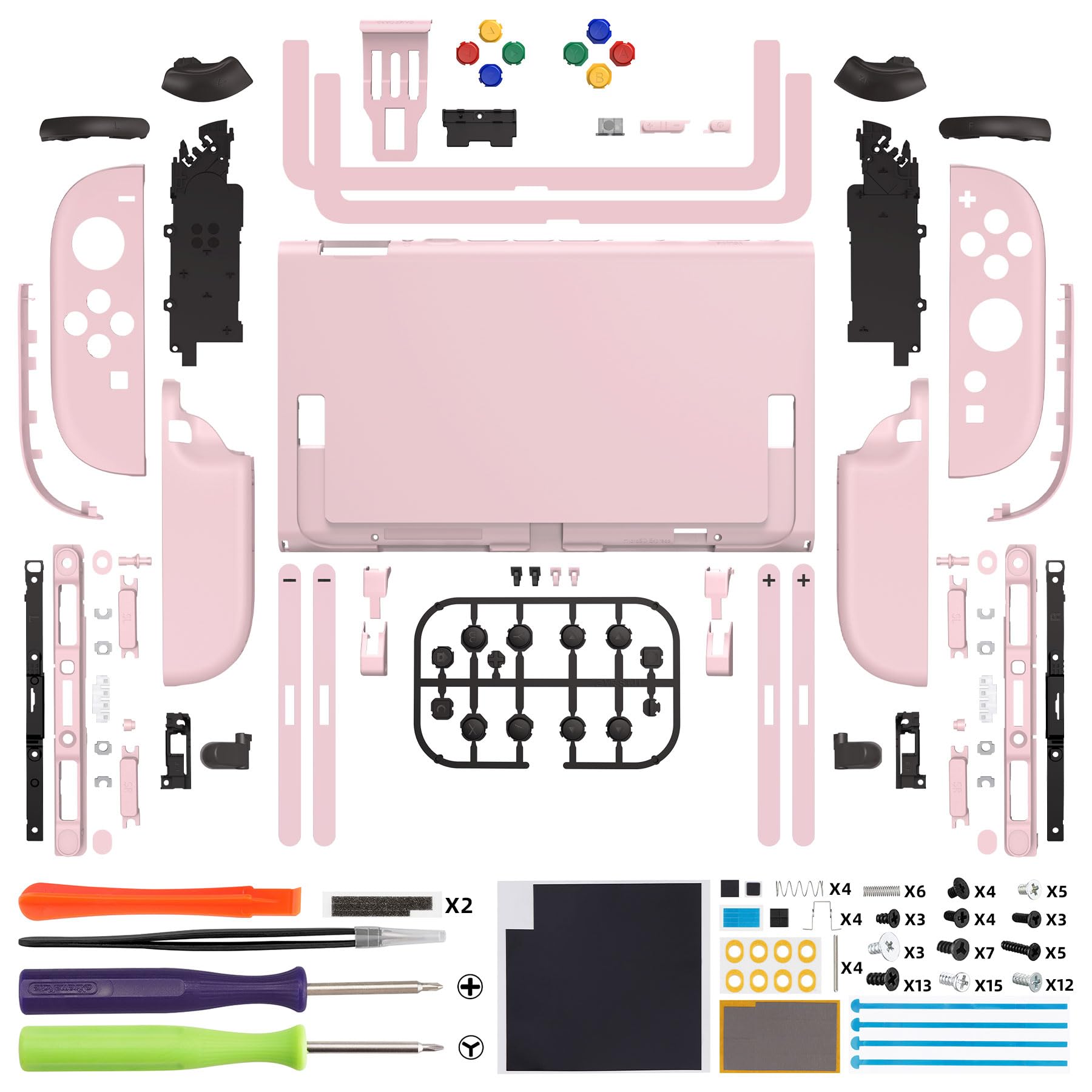 eXtremeRate Cover per Nintendo Switch 2, Tasti Kit Joycon 2 Custodia Posteriore Console Ricambio, Accessori per Nintendo Switch 2,Senza Joycon e Console - Rosa