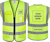 Vista 21 de Chaleco de seguridad de encargo de la alta visibilidad del chaleco de seguridad de la clase 2 Hi Vis reflex
