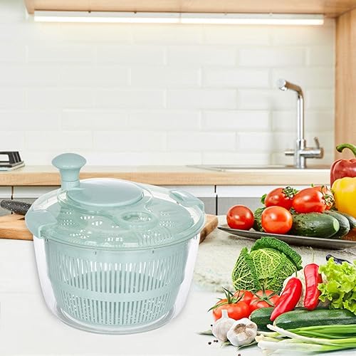 Miniatura 8 de Molinillo de ensalada y picador, cesta coladora con cerradura y tapa de bloqueo Smarts, almacenamiento compacto, fácil operación de empuje,