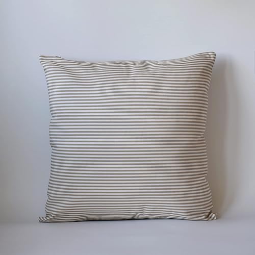 Miniatura 4 de HOPLEE Funda de cojín de granja con diseño a cuadros de búfalo, beige sólido, a rayas y a cuadros, 16 x 16 pulgadas, paquete de 4