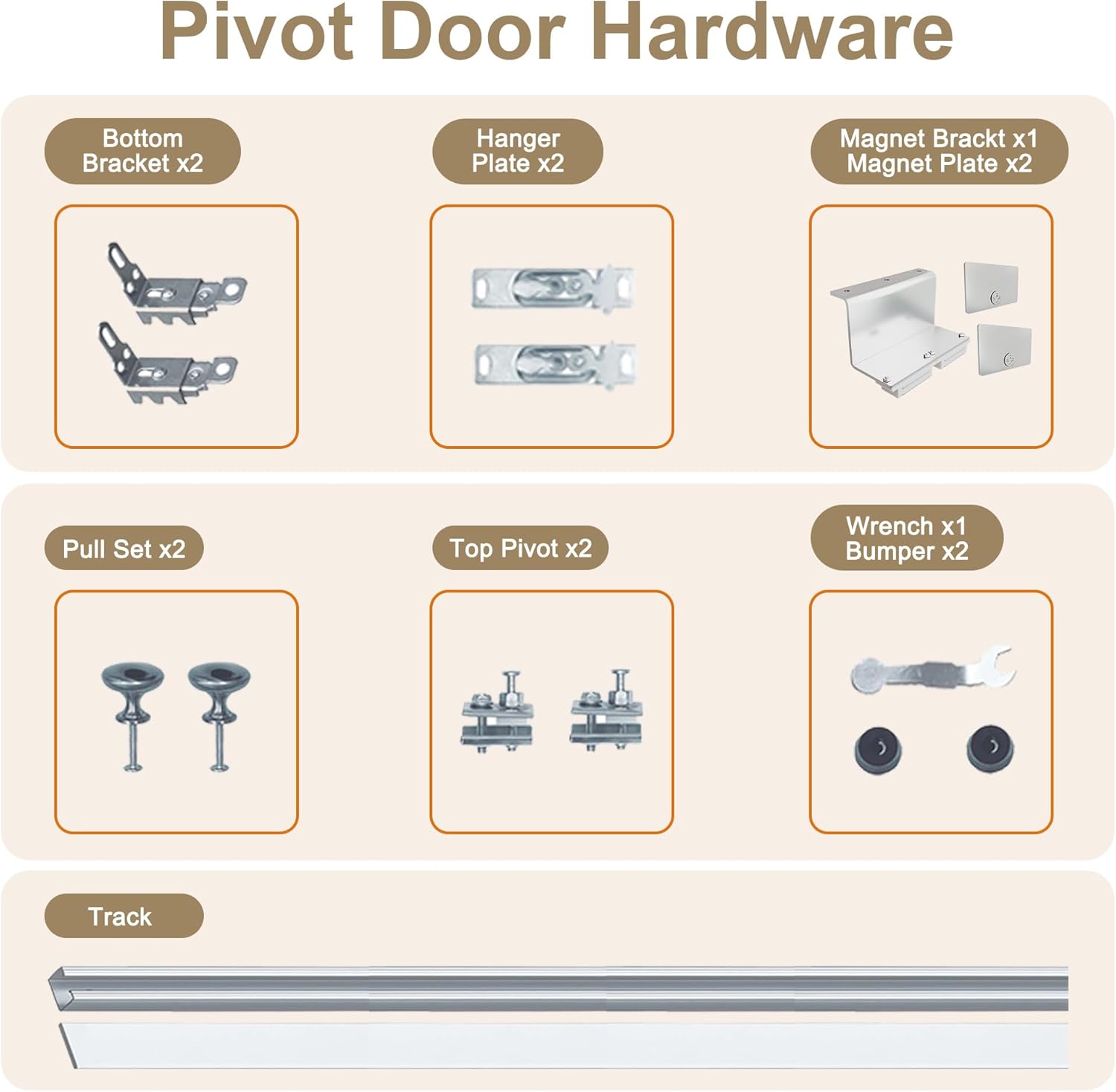 36"x80" French Pivot Door, Double Frosted Glass Panels & Hardware Kit, Interior Pantry/Laundry/Closet Door, Solid MDF Wood with Water-Proof PVC Surface French Doors, Easy Install, White