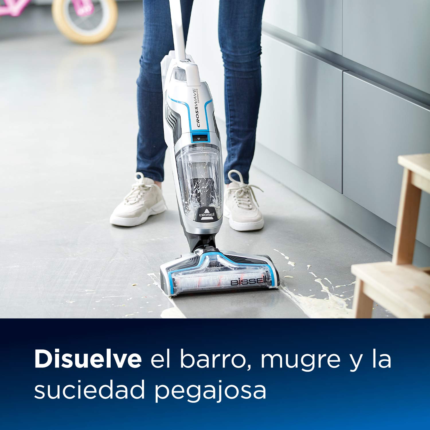 BISSELL Solución Multisuperficie para Suelos 1 L Pack de 6 3932 | Para suelos laminados, baldosas y alfombras, aroma brisa primaveral, ideal para CrossWave, SpinWave y HydroWave
