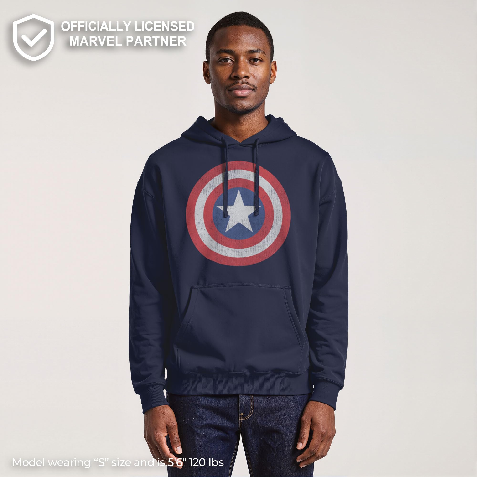 Marvel Męska bluza z kapturem Captain America Classic Shield Pull Over