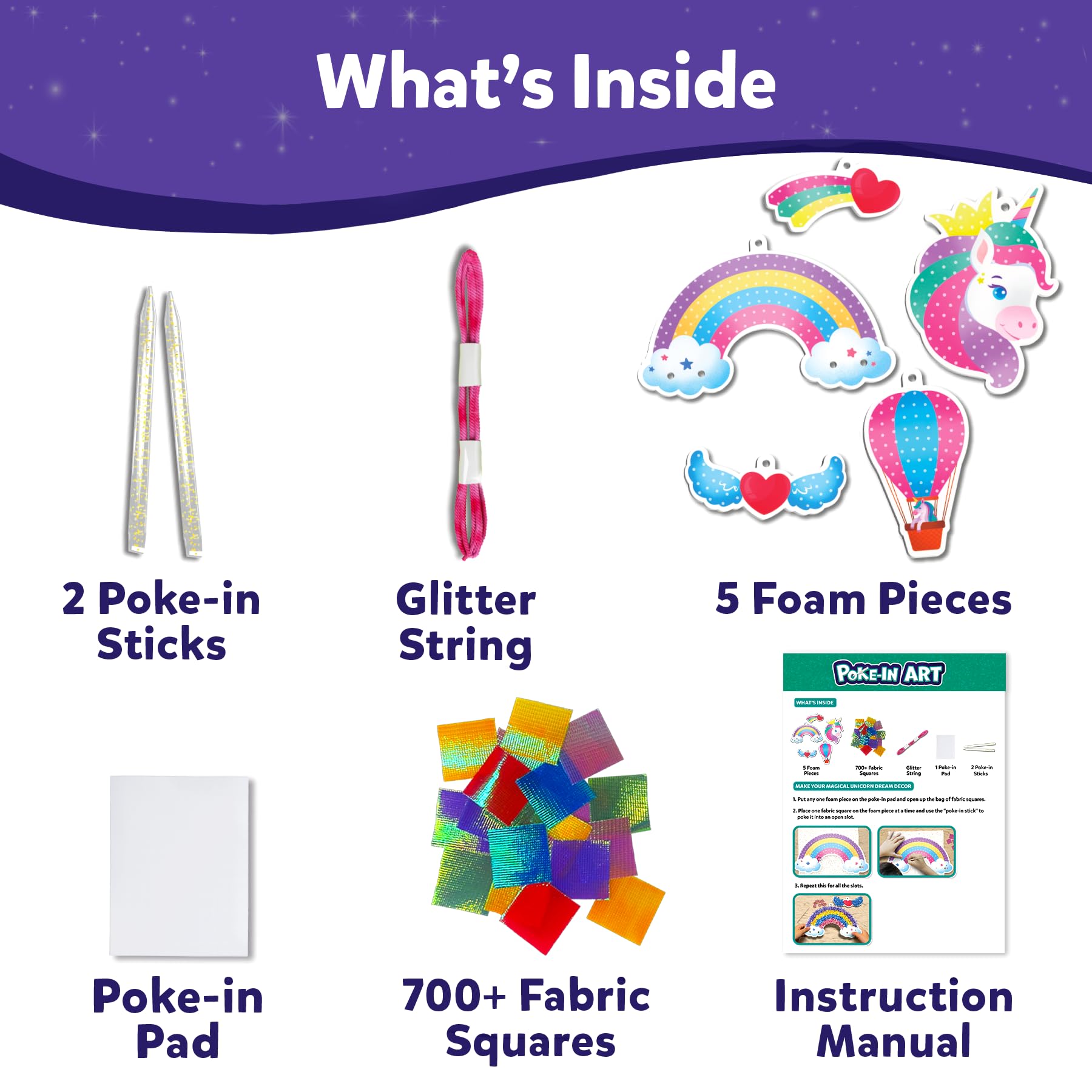 Skillmatics Poke-in Art, Magical Unicorn Dream Decor, Mess-Free Fun for Kids DIY Sewing Craft Kits, Creative Activity - Image 4