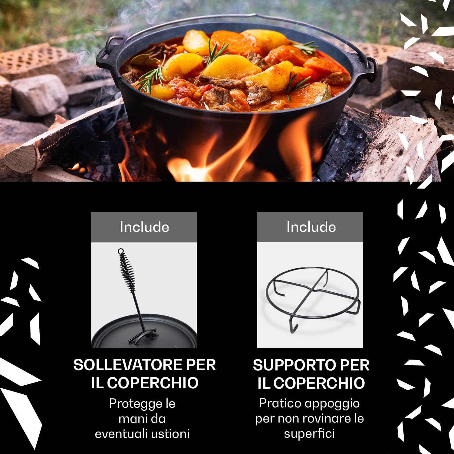 Forno Olandese In Ghisa ToCis - 13.6 Litri, Pre-Stagionato, Per Forno E Campeggio - Foto 4