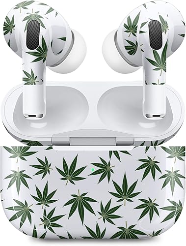 MightySkins - Fundas compatibles con Apple AirPods Pro 2 - Pot Leaves Green  Funda protectora de vinilo duradera y única  Fácil de aplicar, quitar y