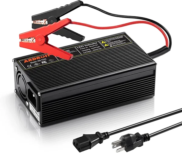Ardroit 14.6V 10A Lithium Battery Charger 12V LiFePO4 Battery Charger AC-DC Smart Charger with LED Indicator Special for LiFePO4 Deep Cycle Rechargeable Batteries of Boat, RV
