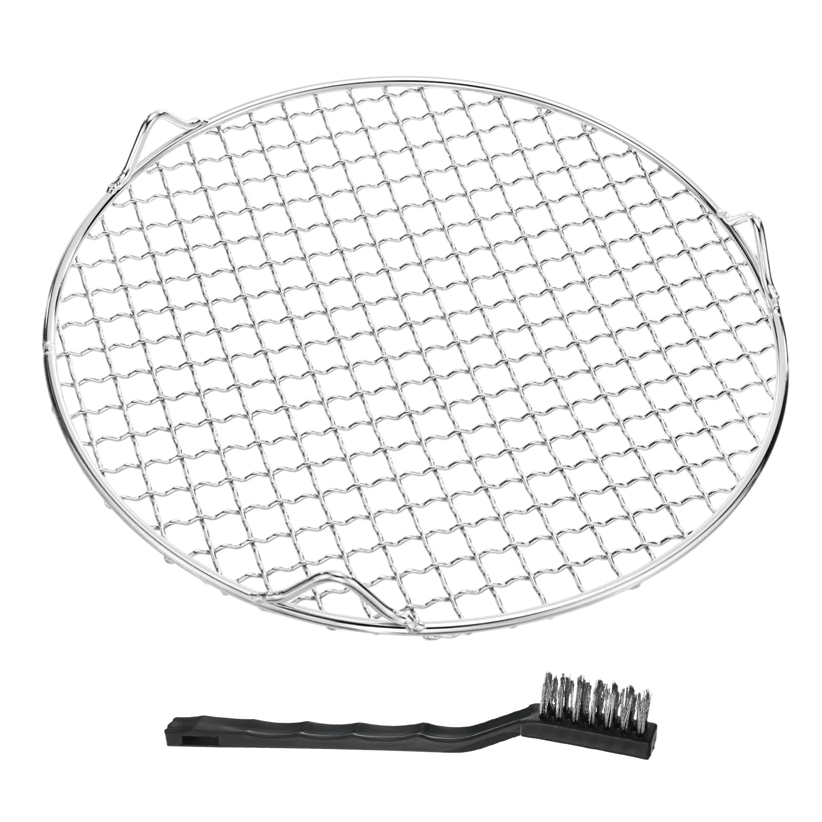 M METERXITY 1 Pack Wire Cooling Racks for Baking with Legs, Round Stainless Steel Cooling Racks for Cooking Baking Steaming BBQ, Dishwasher Safe [9.84'' x 2.6'', Free Cleaning Brush] — image 1