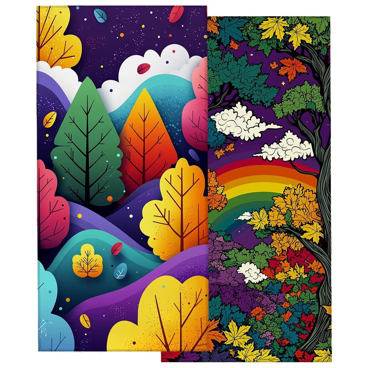 Telo Mare Microfibra, Telo Mare Grande 90x200cm 2 Pezzi, Asciugamano Palestra Donna Asciugatura Rapida, Antisabbia Asciugamano Microfibra, Leggero Asciugamani Palestra per Regalo Donna (Autunno) -4402
