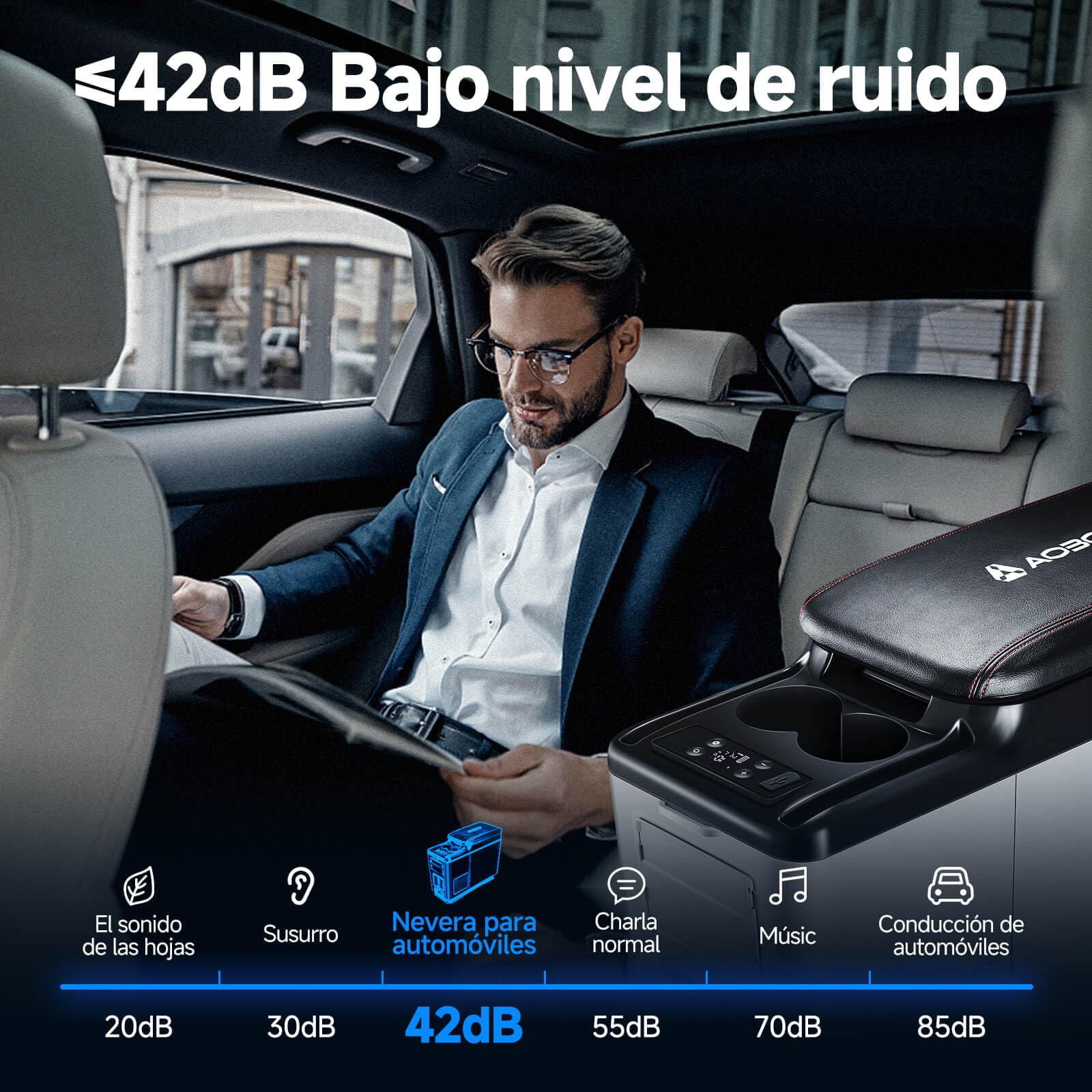 AAOBOSI 15L Nevera Portátil, Nevera 12V Compresor -20℃ a -20℃, Eléctrica Refrigerado para Coche, Camión, Barco y Autocaravana