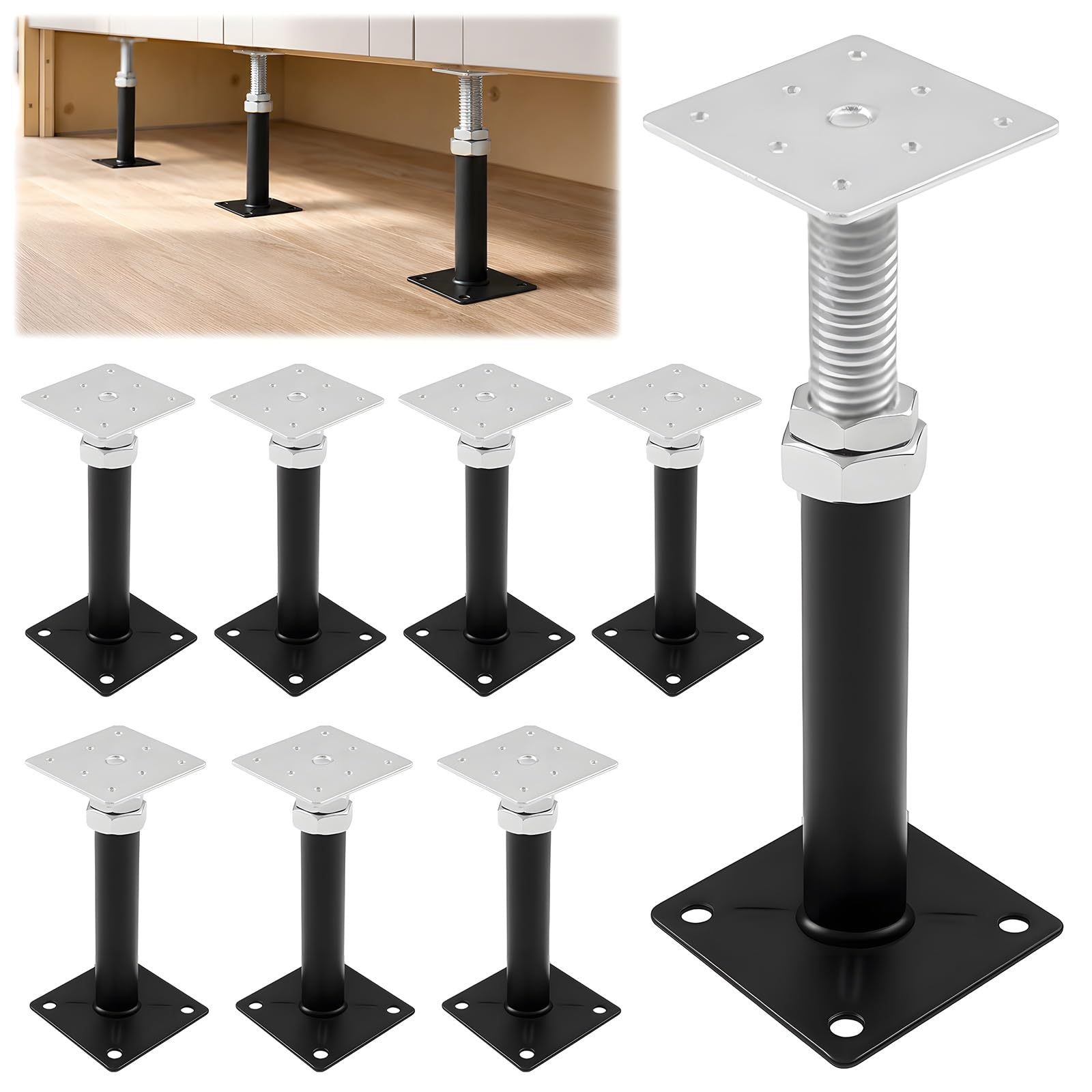 8 Pcs House Floor Jacks, 5" to 8" Adjustable Height