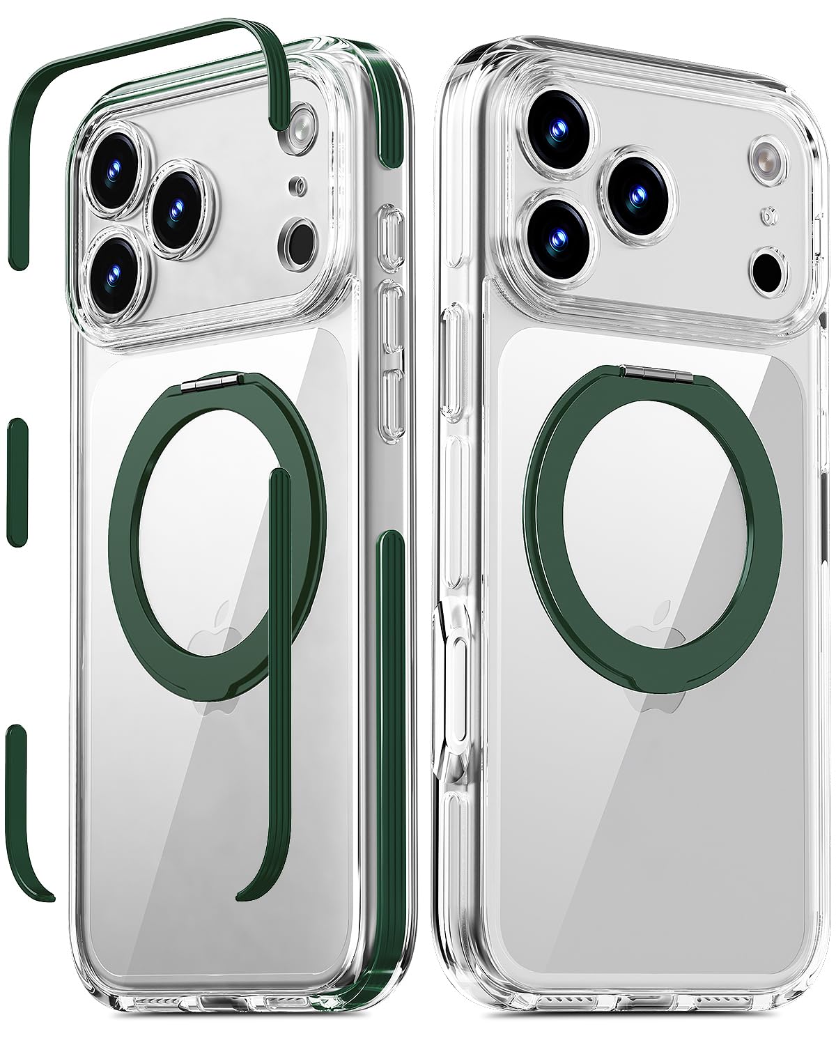 Coque iPhone 17 Pro transparente et robuste avec bague rotative intégrée - 7