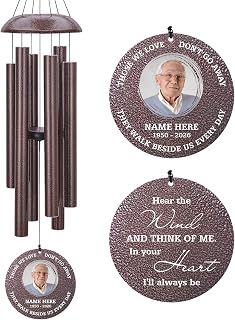 Personalized Memorial Wind Chimes with Photo Keepsake