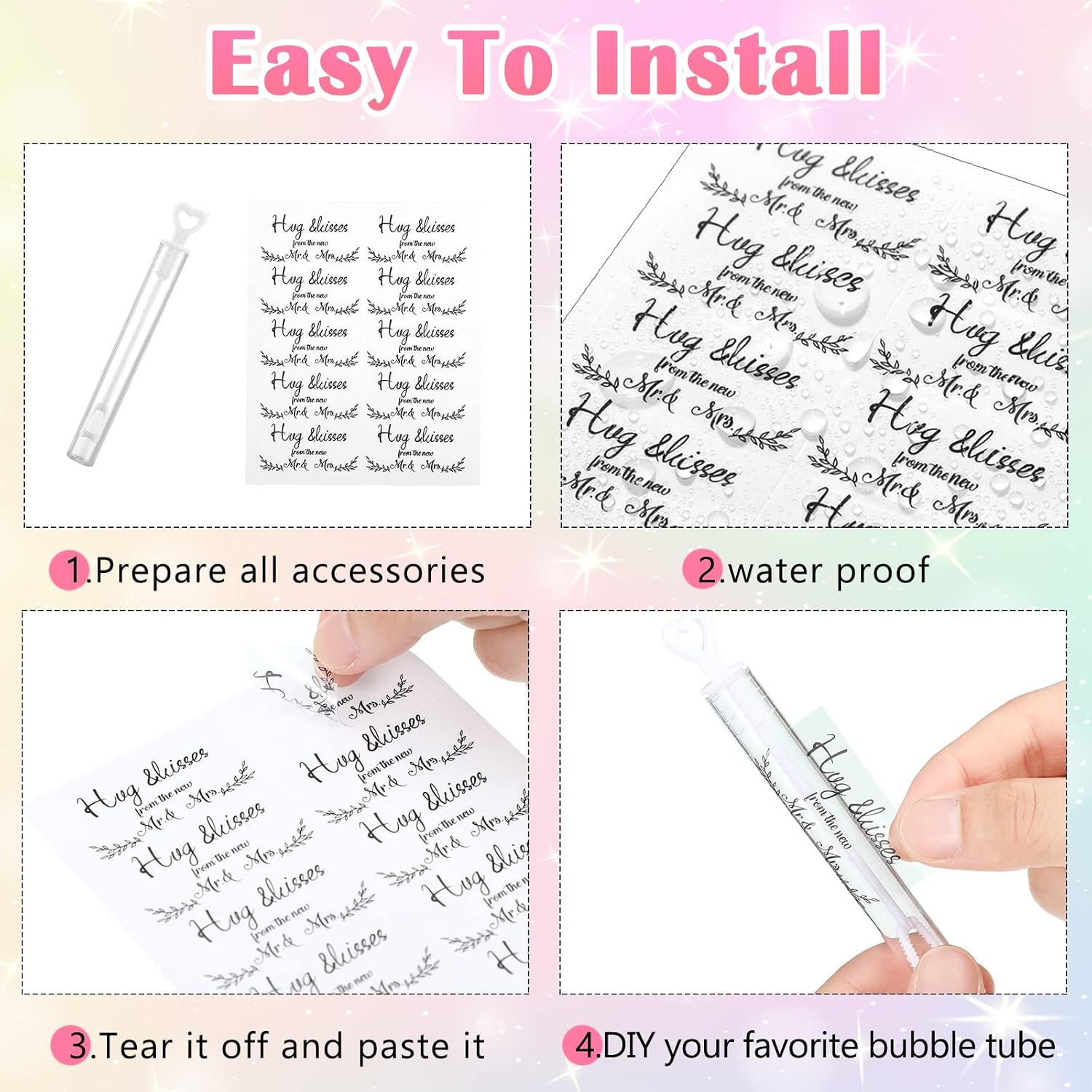 Kathfly 200 Pcs Mini White Heart Bubble Wand Party Favors with 200 Stickers Bulk Mini Bubbles for Wedding Send Off, Anniversaries, Celebrations, Birthday, Special Festival Gift for Couple, No Liquid