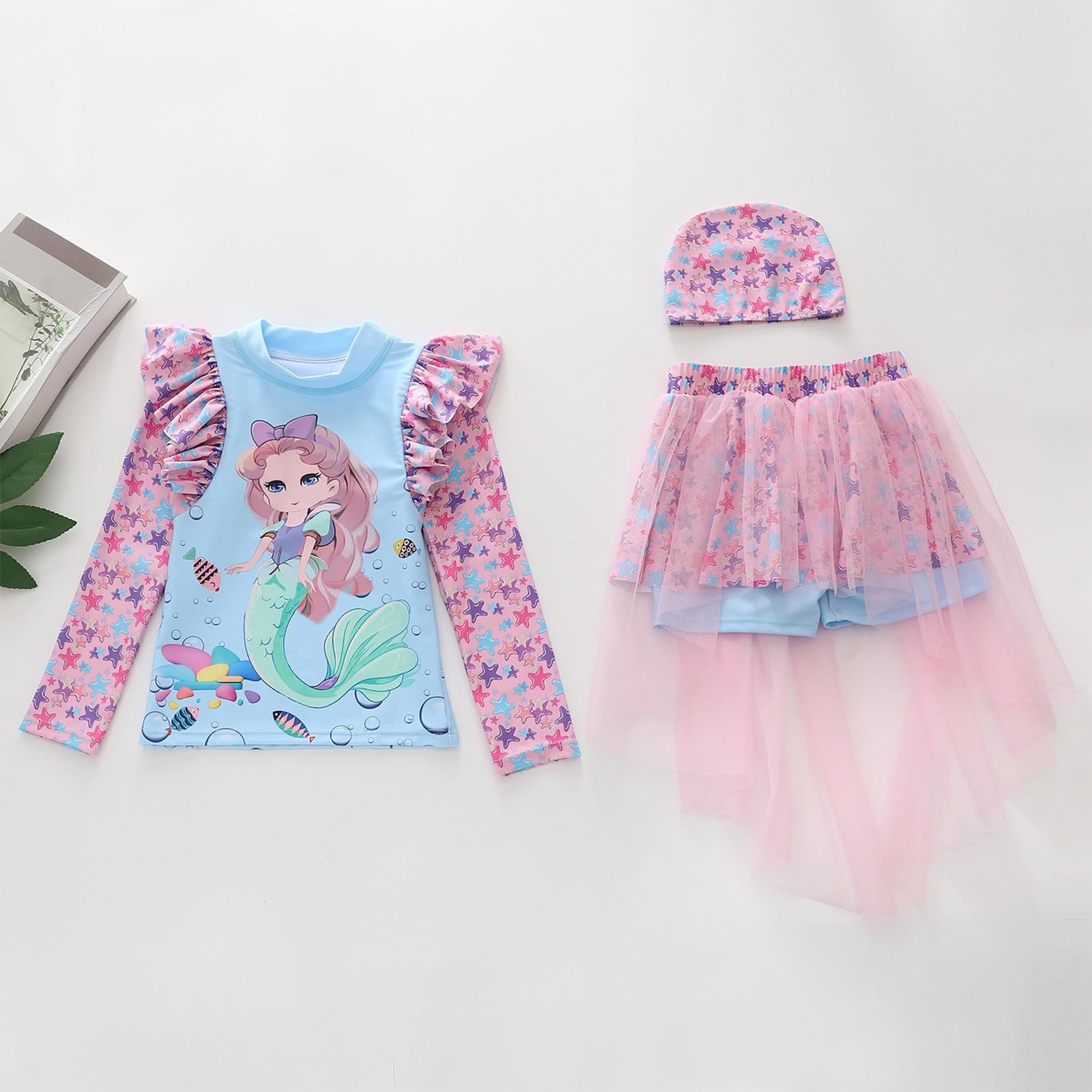 Bañador de dos piezas para niñas con falda colorida, bonito tankini para bebés, niños pequeños y adolescentes
