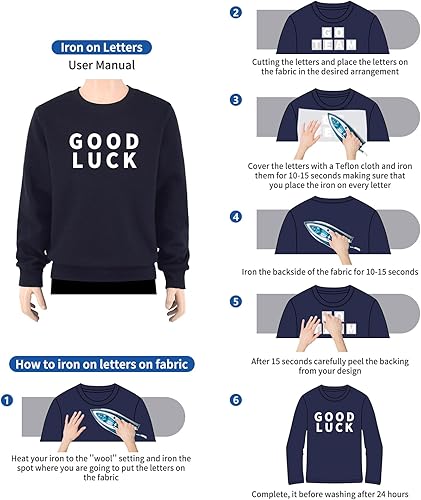 Miniatura 4 de 30 hojas de 930 letras para planchar para ropa, letras de transferencia de calor de 1.6 pulgadas con letras de vinilo A-Z para planchar en 5