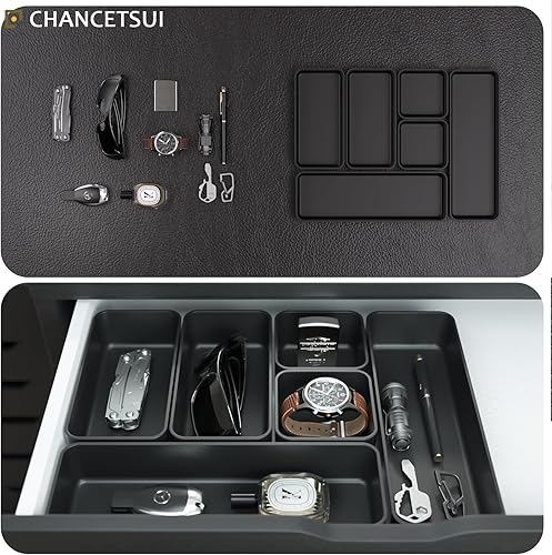 Miniatura 4 de Cajones organizadores, cubos de plástico de almacenamiento para escritorio, bandeja organizadora apilable, divisores de baño, pequeño contenedor de