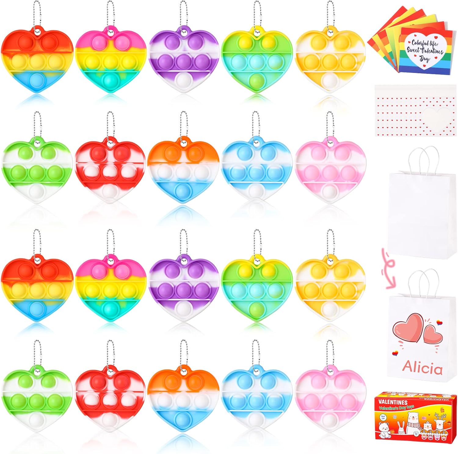 Buy Valentines Day Gifts for Kids Classroom 30 Pack Heart Sensory Pop