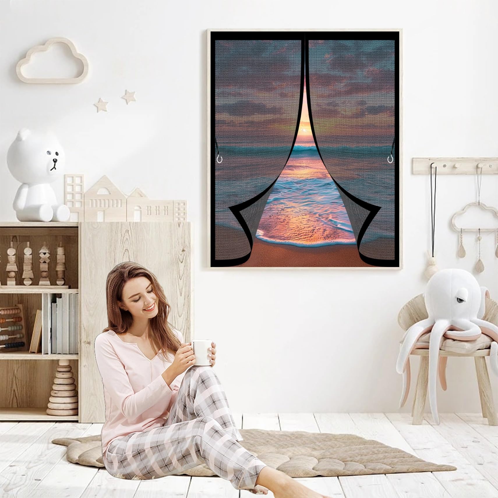 Rideau moustiquaire fenetre 70 x 80 cm magnétique pour stopper définitivement les insectes