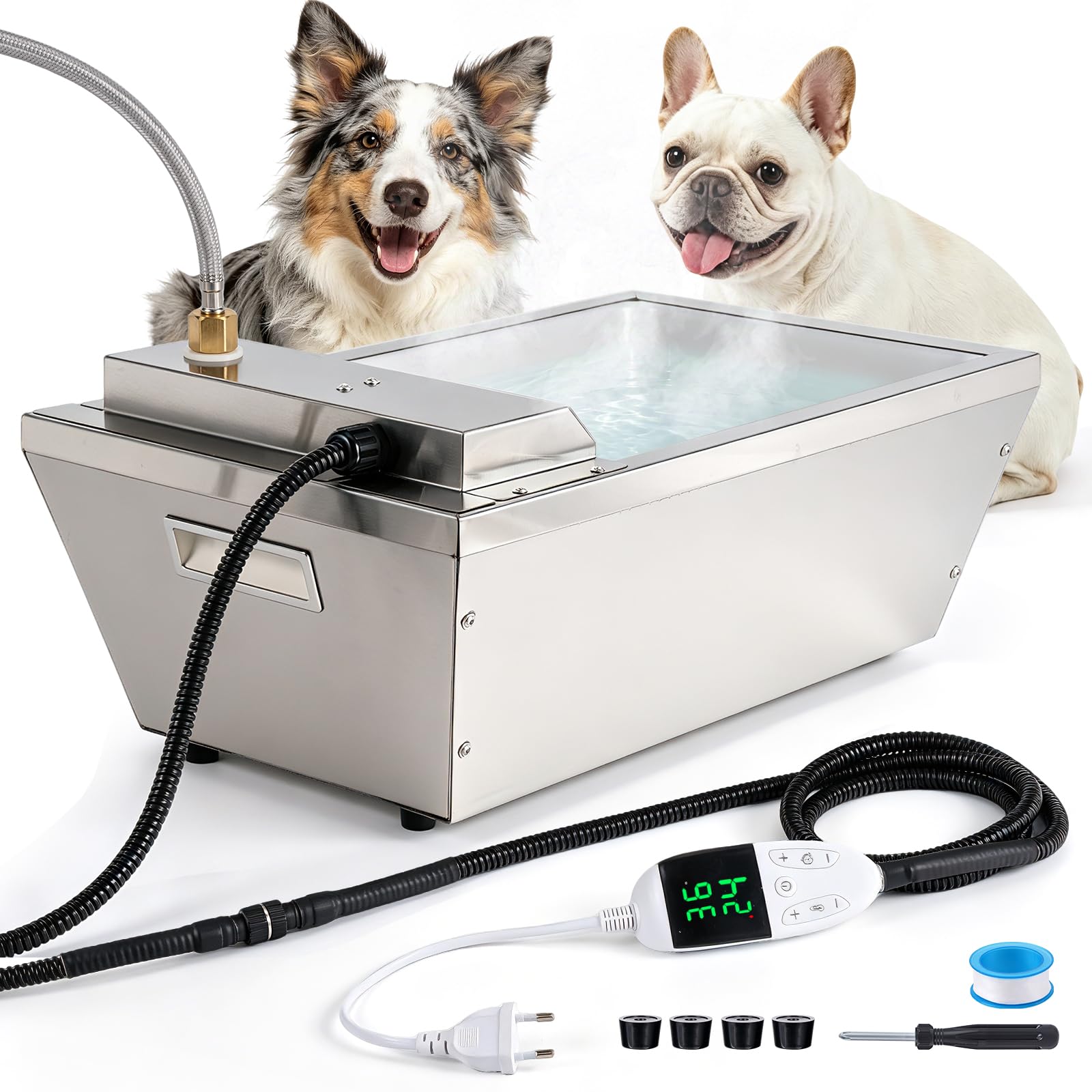 Bebedero calefactado 13L para Animales,Rellenado automático