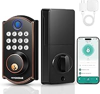 Vista 9 de VIVOHOME Cerradura de puerta de entrada sin llave con huella digital, cerrojo electrónico con teclado para puerta delantera, bloqueo automático, 2