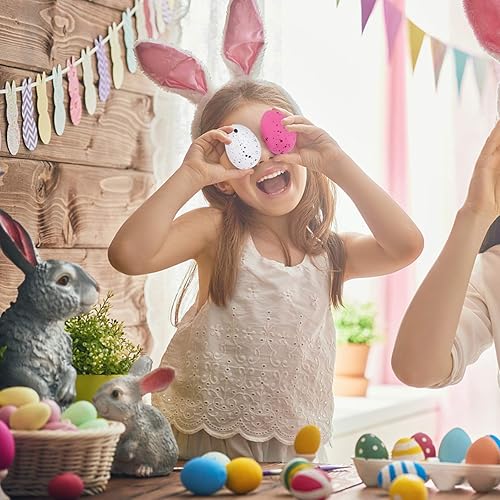 Miniatura 3 de SEWACC 50 huevos de Pascua moteados, huevos de Pascua sintéticos, mini huevos de pájaro, huevos de grafiti, huevos de Pascua para manualidades,