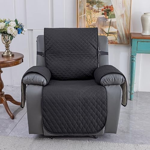 Vista 162 de XINEAGE Funda reclinable resistente al agua, fundas para sofá reclinable de 3 asientos con bolsillos, funda protectora acolchada gruesa para perros