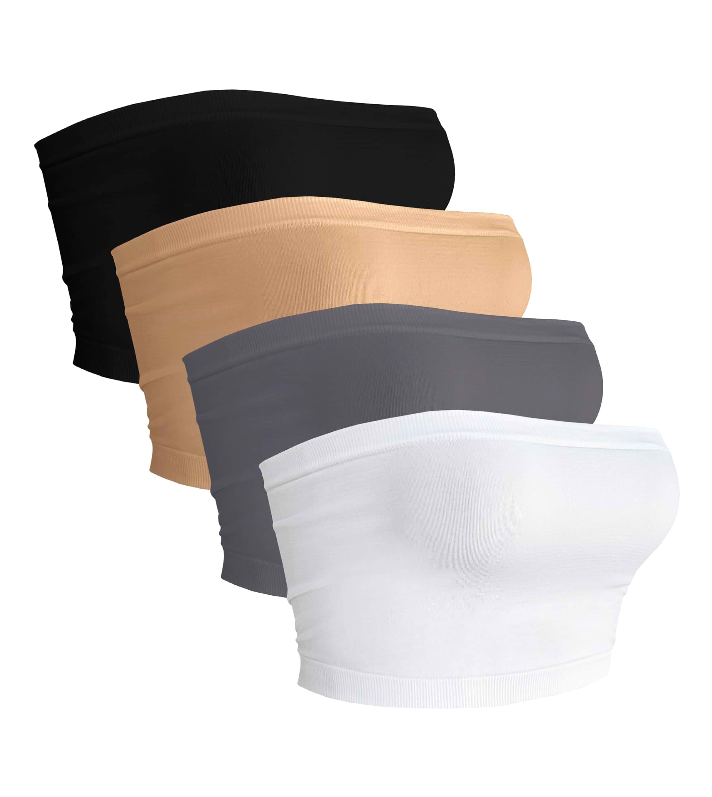 4 Pieces Tube Top Strapless Tops for Women Summer Bandeau Basic Crop Tops Sleeveless Shirt 2026 Slim Fit