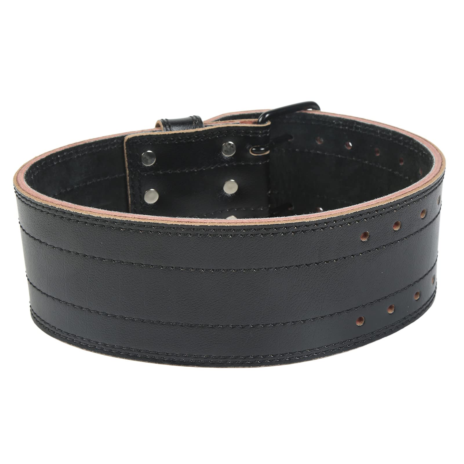 Ceinture d'haltérophilie en cuir, soutien lombaire pour l'entraînement de powerlifting avec boucle en acier, ceinture de musculation ajustable pour les squats, les soulevés de terr