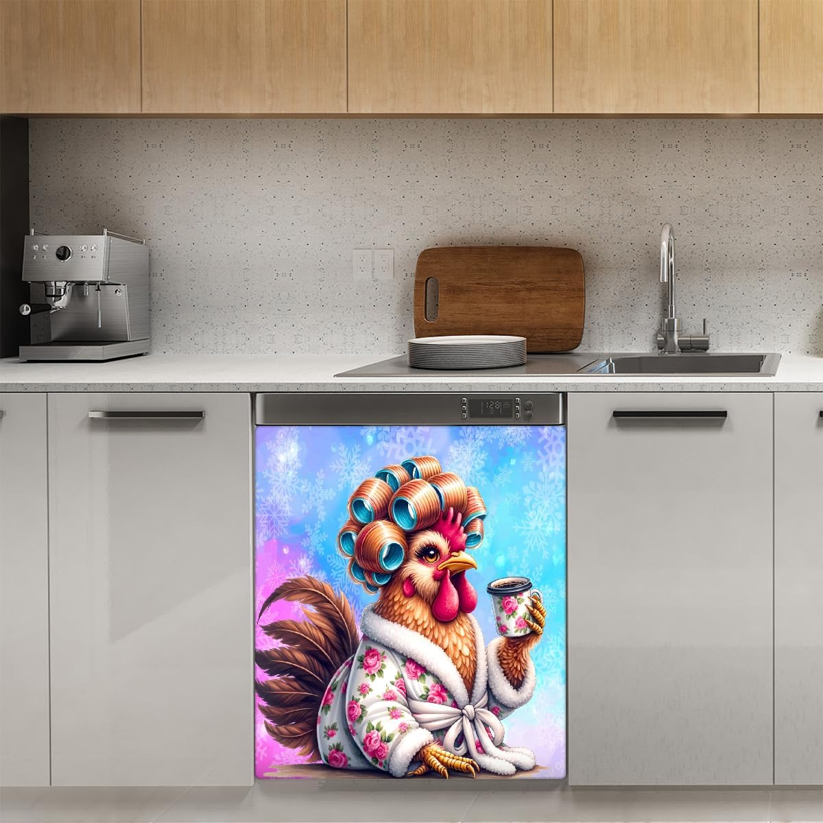 Galaxy Animal Rooster Dishwasher Magnet Cover Decorative Magnetic Dishwasher Cover Reuseable Dishwasher Panel Covers Front Dishwasher Door Covers for Kitchen Home Appliances Refrigerator 23 X 26 in