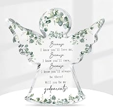 Godparents Gifts for Baptism, God Parents Proposal Gift from Godchild, Mother of Bride Gift, God Parents Presents, Catholic Decor- Will You Be My Godparents -Thank You Gifts Acrylic Decor(Angel)