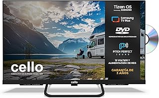 CTRAV-24TZF Smart LED TV 24" 12V with DVD for Motorhome and Camping, Samsung Tizen OS, Gaming Hub, Pitch Speakers, Bluetooth, Triple Tuner