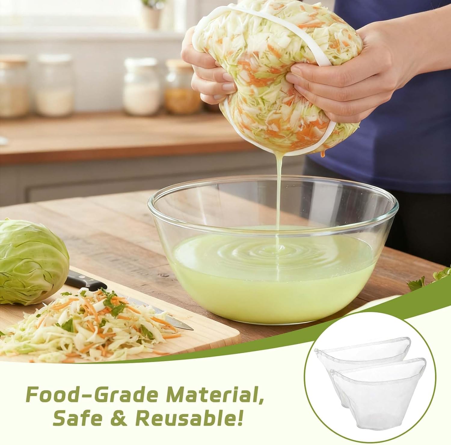 3PCS Cheese Cloth Filling Squeeze Nylon Bags, Bowl-shaped reusable nylon cheese cloth filter bag, Ultra Fine Mesh Strainer Bags, suitable for nut milk, juice, soy milk, dumpling fillings (S, M, L)