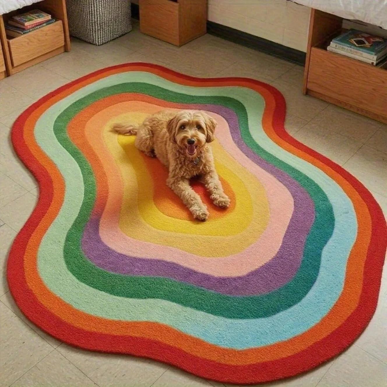 Grand tapis de chambre épais et moelleux pour vestiaire cosy