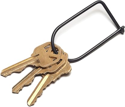 Craighill Wilson Black Keyring - 2 Carabiner Keychain Clip, Modern Minimalist Key Ring for Car Keys, Heavy Duty Stainless Steel, Lightweight, D Ring Key Organizer