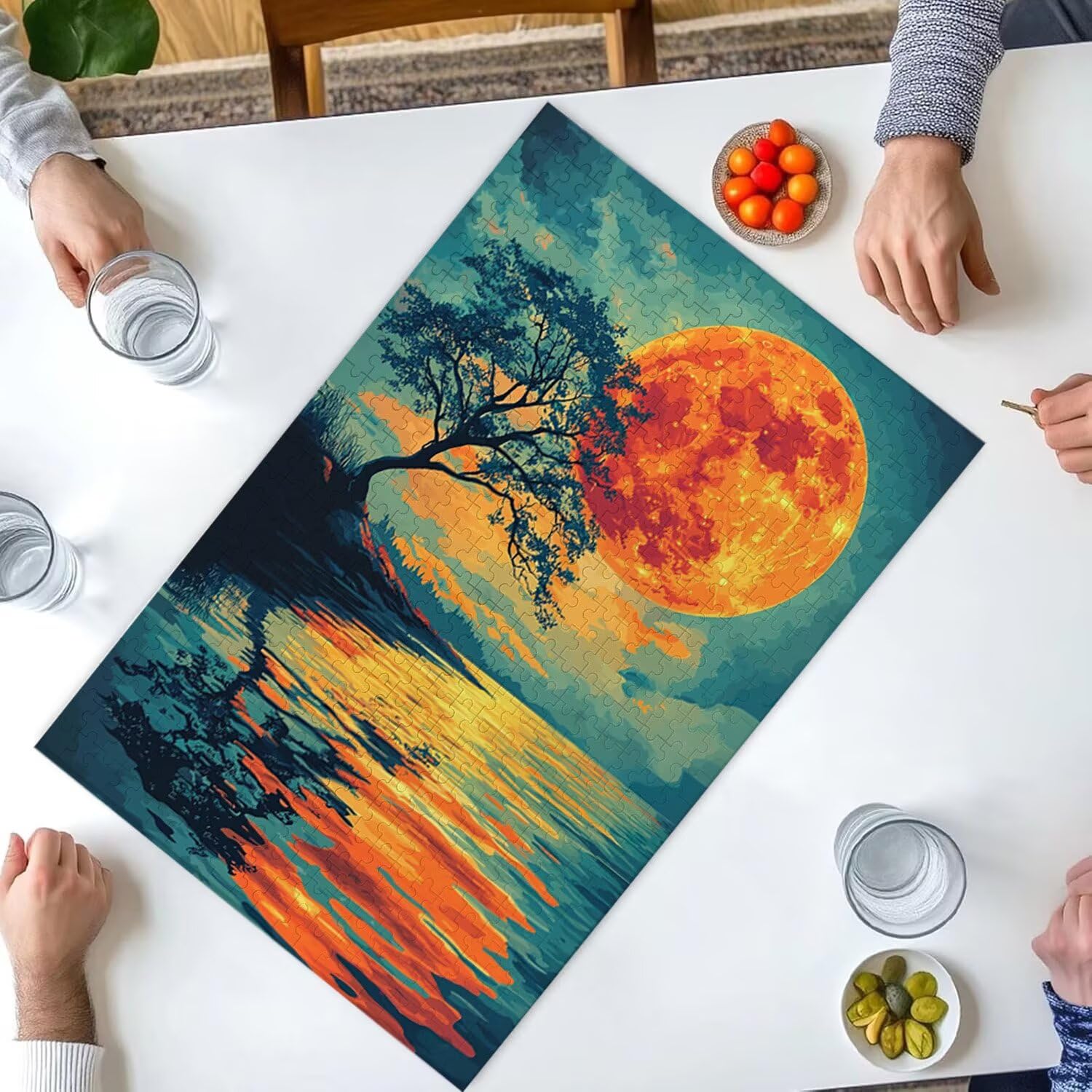 1000 sztuk puzzli, jezioro księżyc 1000 sztuk puzzli dla dorosłych, prezent rocznicowy, prezent świąteczny, dekoracja domu, zapobieganie degeneracji mózgu u osób starszych v-1000