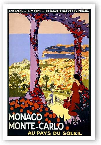 Miniatura 6 de Juego de 20 pósteres de viaje vintage que representan los carteles originales de los años 1920 a 1940. Paquete variado de postales reimpresas.