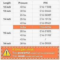 Vista 3 de C16-04154 - Puntales de gas de 15 pulgadas, 24 lb, 107 N por soporte, amortiguadores de gas de 15" de elevación para tapa de esclusa de camioneta