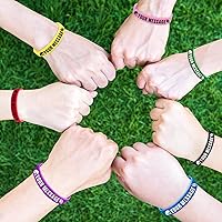 Vista 6 de 50Pcs Custom Silicone Wristbands Personalized Debossed Rubber Bracelets for Motivation, Party favors, Events, Birthdays, Awareness