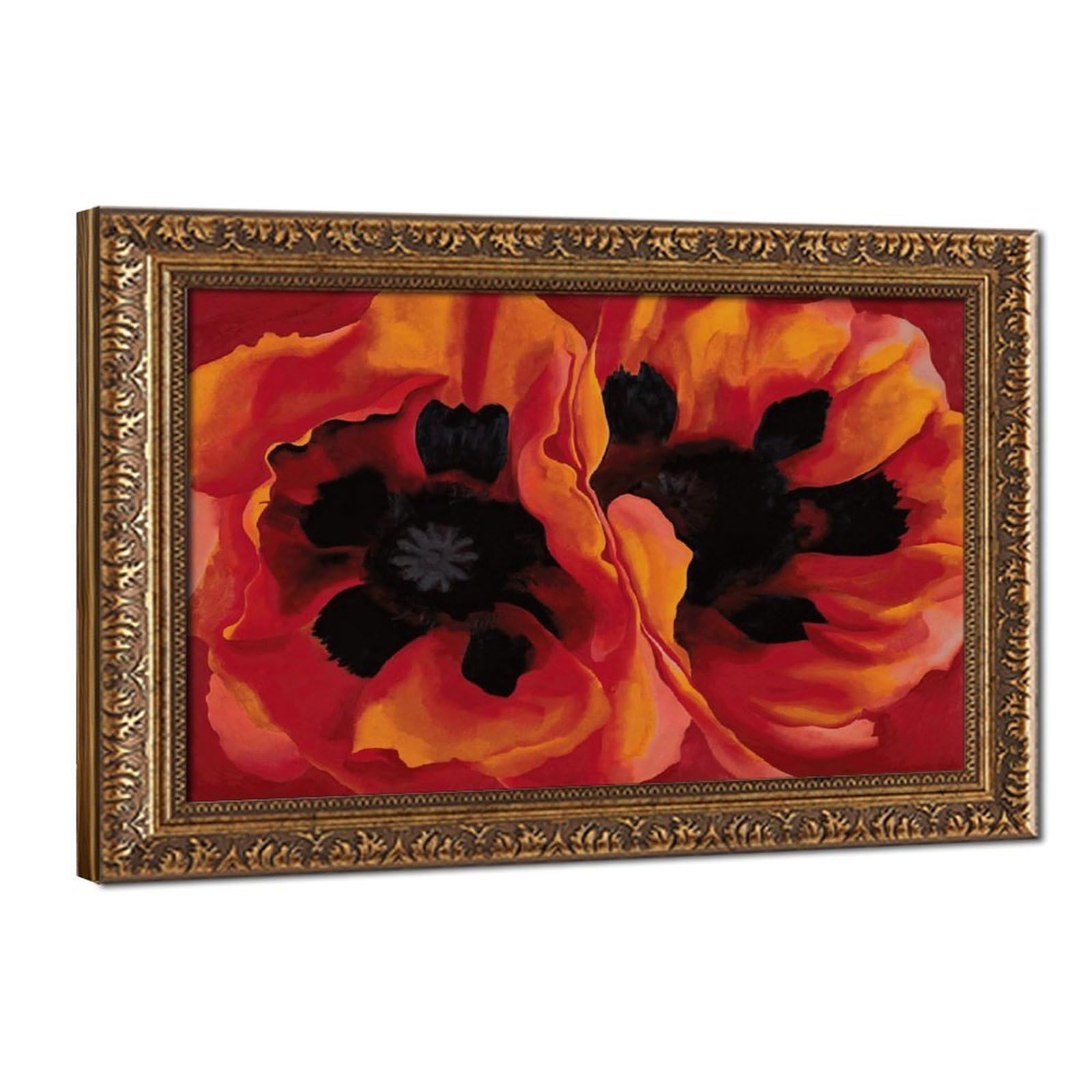 WCYB Stretched Canvas Oriental Poppies by Georgia O'keeffe Posters Prints Canvas Deco Paintings Wall Art Hangable Frame 16" L X 24" W